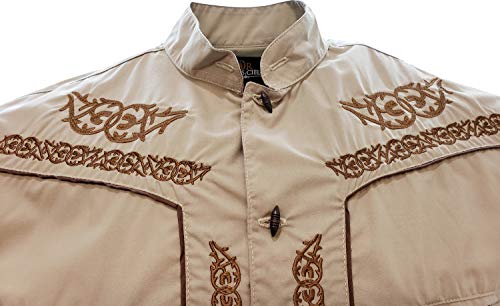 El Señor de los Cielos Charro Shirt Long Sleeve Camisa Charra Color Khaki2