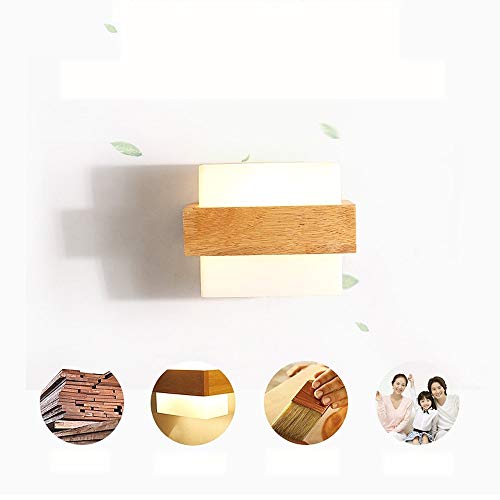 Yfmyy G1373 Ganeep Scandinavian Nordic Wood Wall Light Glass Lampshade Corridor Balcony Bedside Led E27 Side Wall Lamps Interior thumb #4