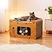 Modular Cat Bed & Scratcher Lounge, All-in-One Rectangle Climbing Frame with Scratching Posts, Foldable for Easy Storage, Anti-Scratch Cat House