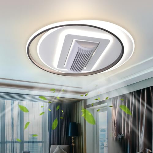 Smartway® Chevy Fan Chandelier with LED Ceiling Light | 3 Color Mode (Warm, Cool, Neutral White) | Hidden Silent Fan | Remote Control | Modern Home & Office Decorative Light (1 Year Warranty)