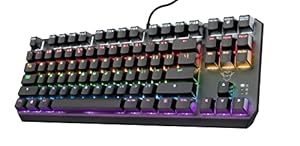 Trust Gaming GXT 834 Callaz TKL Mechanische Tastatur, Italienisches QWERTY-Layout, Outemu Mechanische Schalter, Regenbogenwellen-Beleuchtung, USB-Gaming-Tastatur für PC, Laptop, Laptop, Computer