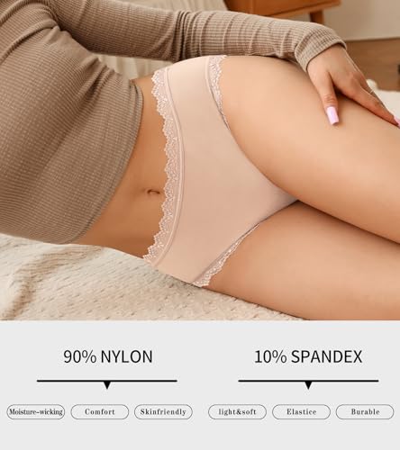 Image of Eiggam Women's Cotton Bikini Panties,High-Cut Full Coverage Stretch Cool Underwear for Women