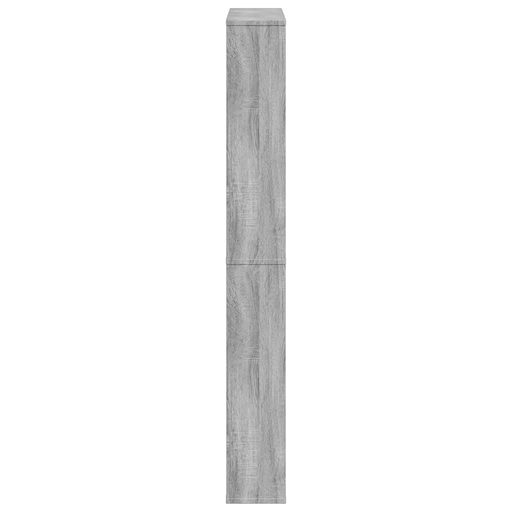 Zapatero con espejo 4 compartimentos basculantes gris Sonoma 63 x 17 x 134 cm, zapatero para pasillo y entrada, diseño moderno con mucho espacio de almacenamiento