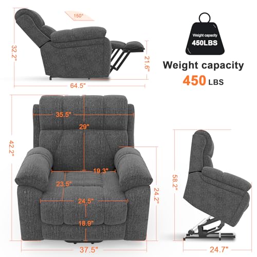 YONISEE Oversized Lift Recliner with Massage & Heat for Both Elderly and Adults