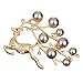 Produktbild Brosche Weihnachten Strass Pearl Elk Abzeichen Pin Damen Herren Kinder Schmuck Brooch Party Hochzeit Geschenk Anstecknadel Yuwegr (Gold)
