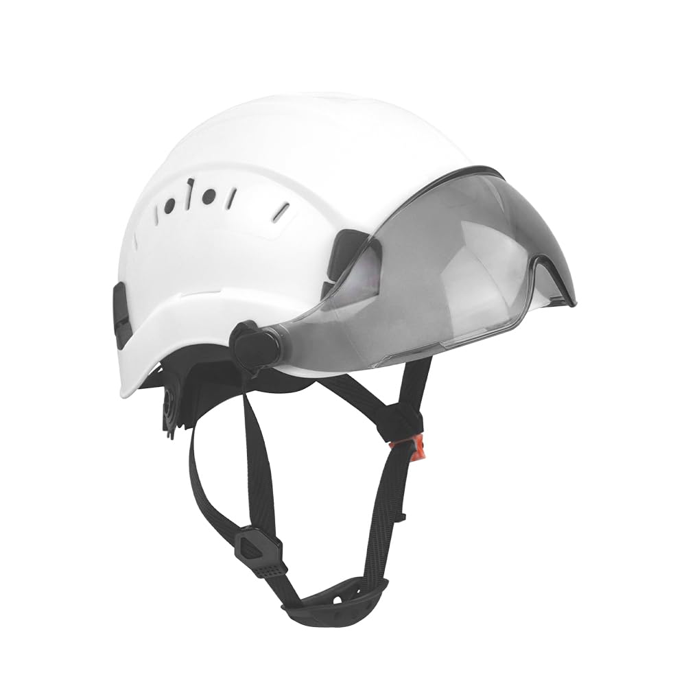 SMASYS Safety Hard Hat ABS Helmet Adjustable with Visor 6-Point Suspension Perfect for Construction and Climbing