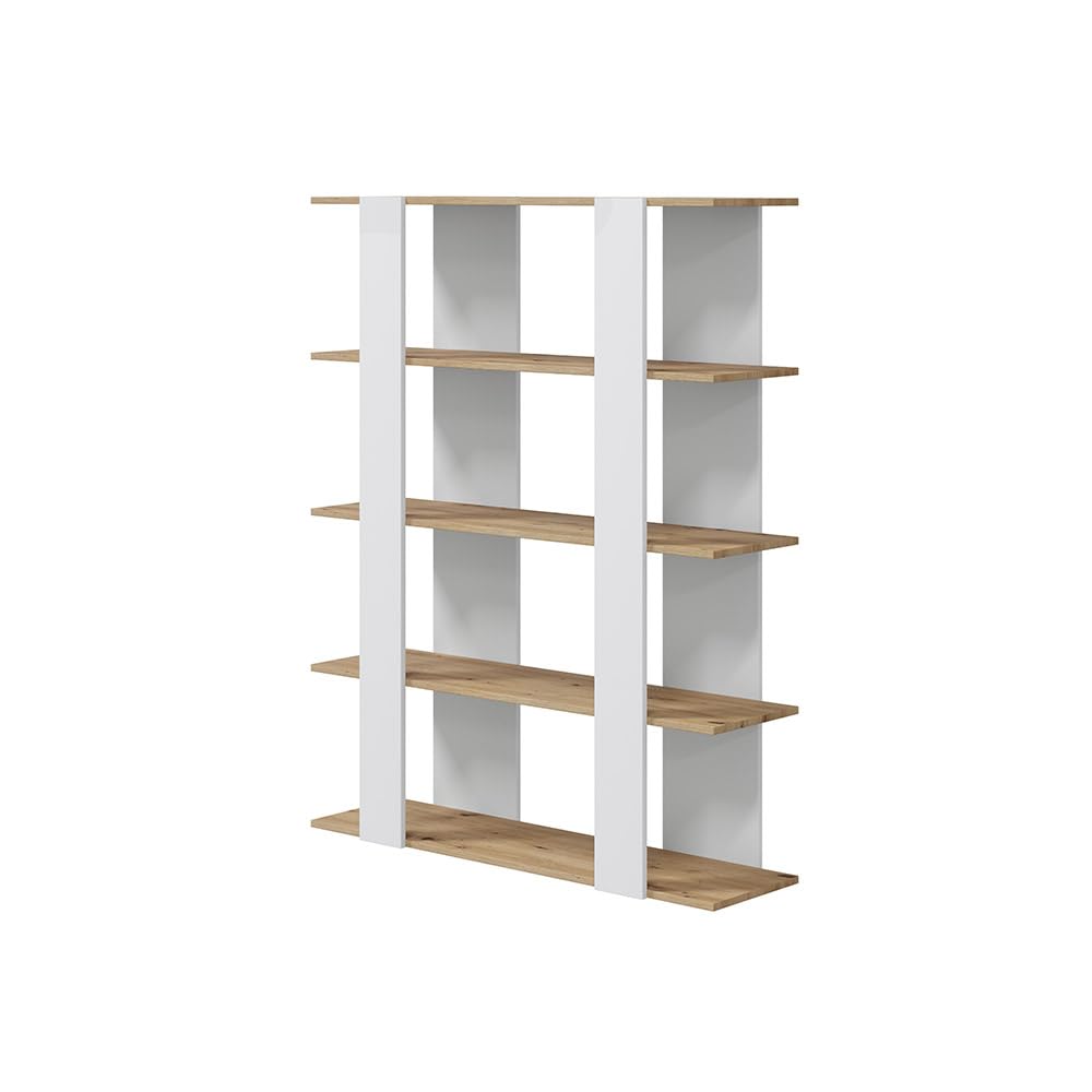 habeig Standregal Hochregal Bücherregal Aktenschrank Kommode Weiß Holz schwere Qualität (012260W)
