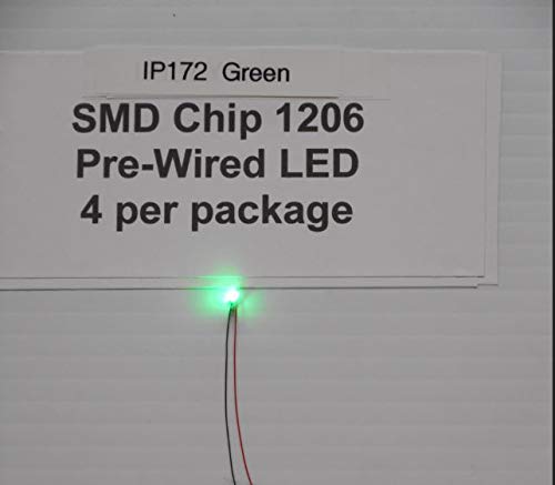 Lights4ModelsIP172 4 Green 3v SMD 1206 chip, by Iron Penguin