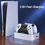 NEWDERY for PS5 Controller Charger Station Compatible with Dualsense Edge, Fast Charging Dock Stand with Cable, Dual Controller Charging Station for PlayStation 5&for Dual-Sense Edge