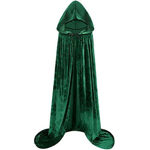 Olreco Green Cloak with Hood Women Green Hooded Cloak Sanderson Sisters Costumes Green Hooded Cape Hooded Robe Costume Cloaks