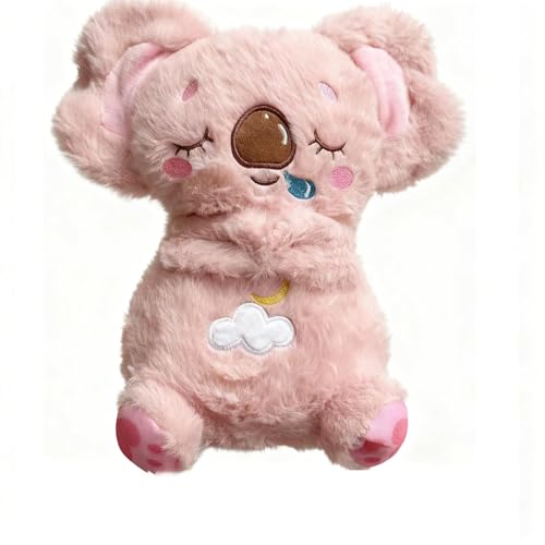 Générique Koala Qui Respire pour Adulte – Peluche Lumineuse avec Musique Apaisante et Lumière Douce sur Le Ventre, Compagnon de Sommeil Anti-Stress Idéal pour Soulager l'Anxiété (Rose)