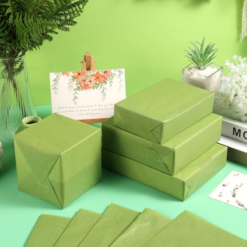 120 Sheets Olive Green Tissue Paper Bulk, 20 x 14 Inch Moss Green Wrapping Tissue Paper for Christmas Birthday Wedding Gift Wrapping Holiday Bouquet - Thumbnail 4