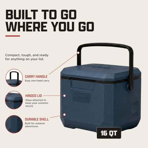 Image of Coleman Chiller 9 /16 /30 /48 /60qt Cooler with Ice Retention, Leak Resistant, Great for Camping, Concerts, Sports, and More