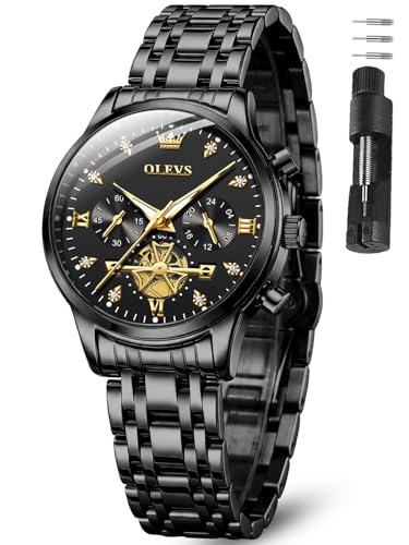 Image of OLEVS Watch Women Silver Watches for Women Luxury for Small Wrists Dress Stainless Steel Women's Wrist Watches Easy to Read Reloj para Mujer Black /Blue /Gold /Green /Pink /Purple