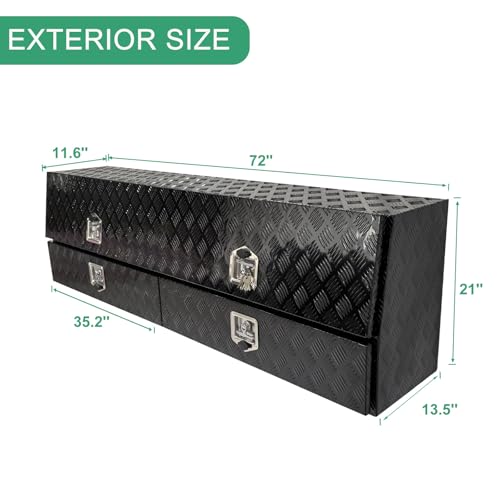 Image of Heavy-Duty 72 inch Aluminum Contractor Tool Box with Doors & Drawers