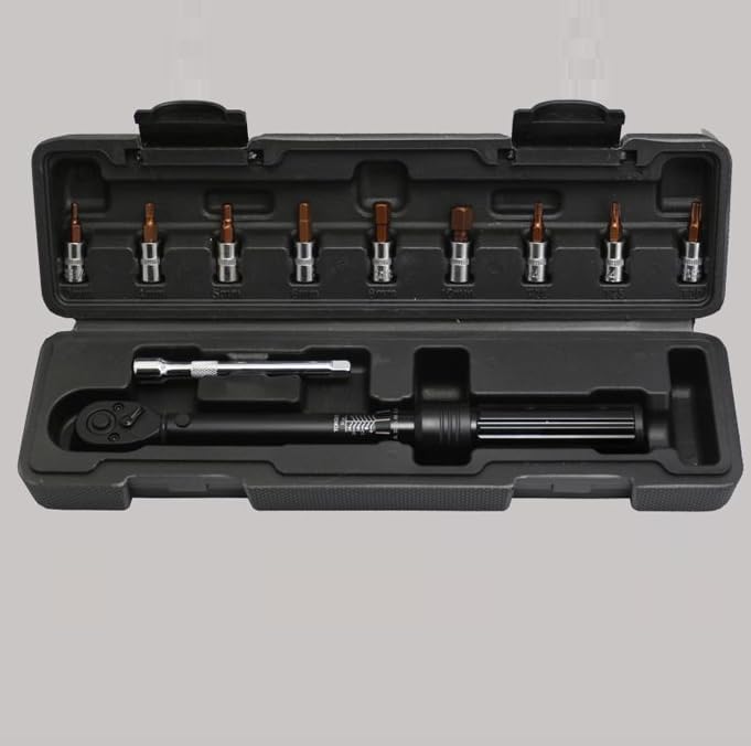 Weinsamkeit Llave dinamométrica para bicicleta 1-25 Nm, llave dinamométrica 1/4, juego de llaves dinamométricas para bicicleta con puntas y barra de extensión para bicicleta