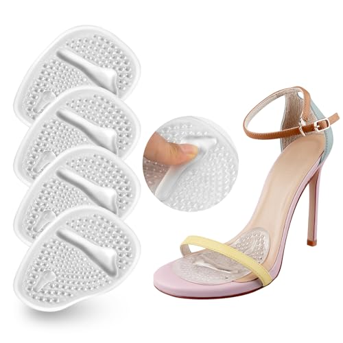 Image of SIIHEA Metatarsal Pads Ball of Foot Cushions, Heel Inserts for Women, Foot Pain High Heel Comfort Shoe Filler, Heel Pads Grips for Shoe Too Big, Loose Shoes, Blisters (2PairsClear)