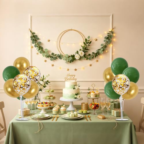 Image of TONIFUL 6 Set Green Gold Balloon Stand Balloon Centerpieces for Table