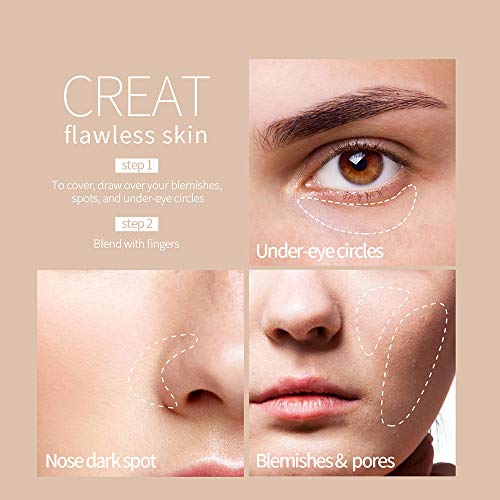 3 Pcs Wonder Concealer Pencil, Contour Concealer Stick Highlighter Set, Waterproof Full Coverage Foundation Concealer For Eye Dark Circles Spot, Scar, Tattoos (B02#) #TOP4