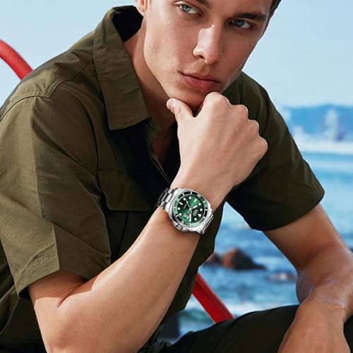Image of LIGE Mens Roulette Wheel Watches Casino Themed Quartz Analog Watch 3ATM Waterproof Glowing Man Wrist Watches