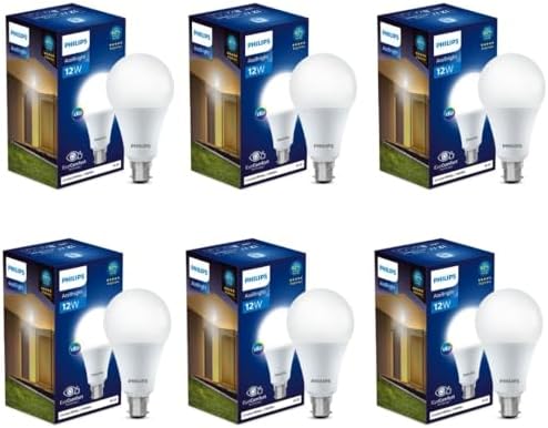 Philips B22 Base 12-Watt LED Bulb (Crystal White, Pack of 6)