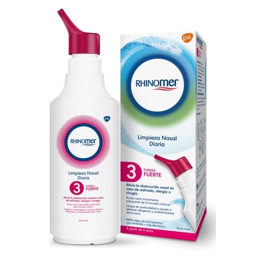 Rhinomer - Spray nasal 100% agua de mar, fuerte 3, para adultos y niños a partir de 6 años - 135 ml