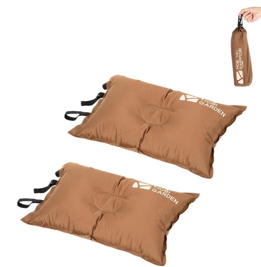 Luminexia Oreiller Camping Auto-Gonflant Ultraléger,Oreiller de Plage Gonflable Portable Léger/Coussin de Voyage,Oreiller Gonflable Ergonomique pour Le Soutien Lombaire du Cou,avec Sac de Rangement