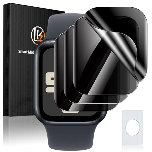 LK 4 Pack for Apple Watch Screen Protector 44mm Privacy, HD Ultra-thin Touch Sensitvie [Anti-Spy] Upgrade Soft TPU Film Apple Watch 44mm Screen Protector Series 6/5/4 SE2, Full Coverage