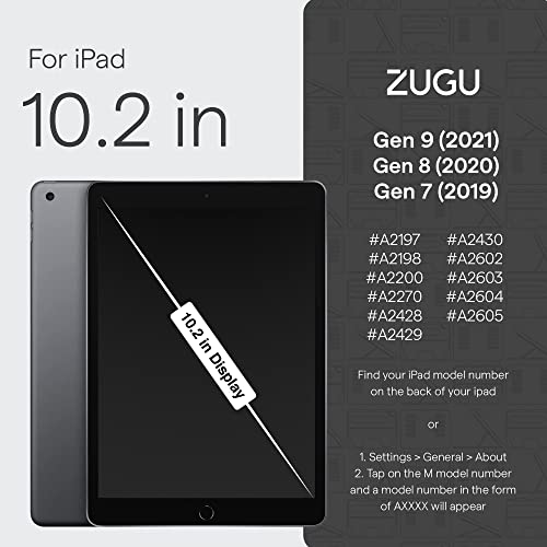 Zugu Case For Ipad 10.2 Inch 7Th / 8Th / 9Th Gen (2021/2020/2019) Protective, Thin, Magnetic Stand, Sleep/Wake Cover (Model #S A2197/A2198/A2200/A2270​/A2428/A2429/A2430​/A2602/A2603/A2604/A2605) #TOP2