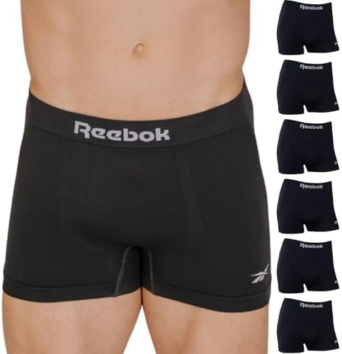 Kit 6 Cuecas Boxer Reebok Poliamida Toque Gelado Sem Costuras Dry...