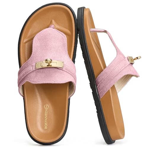 BOSTANTEN Thong Sandals for Women, Wide Width for Comfortable Walking