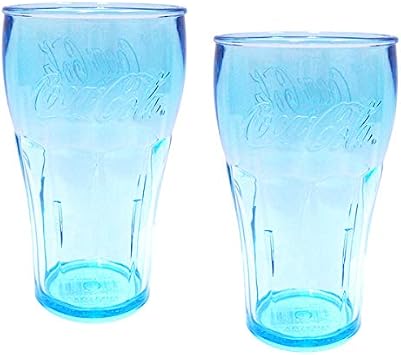 Amazon コカコーラ プラスチック グラス ２個セット ブルー 透明 クリア コップ カラフル ピクニック キャンプ 日本製 おしゃれ Coca Cola カフェダイナー ボトル型 子供用 タンブラー グッズ 西海岸風 インテリア レトロ オールド アメリカン雑貨 コカコーラ
