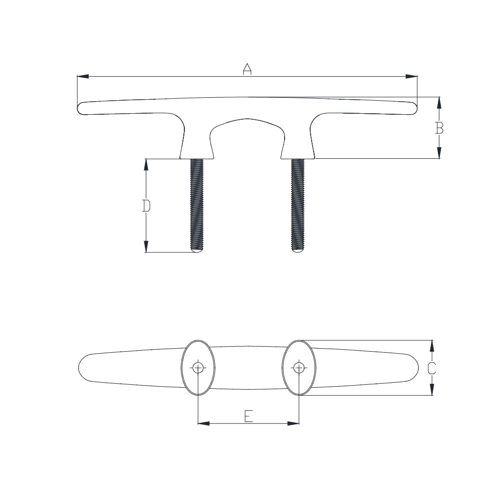 White Water 6056S Marine 316 Stainless Steel Arch Cleat, 8