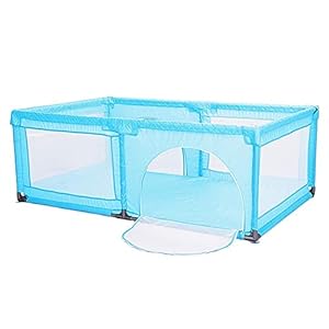 NMDCDH Playpens Extra Large Baby with Mat and Ball, Toddler Portable Playard Children’s Game Fence, 180x190x70cm (color : Blue)