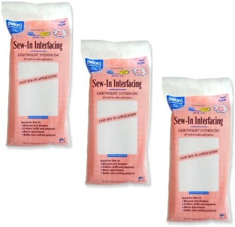 Pellon Lightweight Sew-in Interfacing (PLS36) Pack of 3