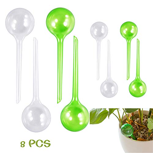 Plant Watering Globes(4 Large+4 Small Size),Automatic Watering Bulbs,Automatic Self-Watering Globes Plastic Balls Garden Water Device Watering Bulbs for Plants