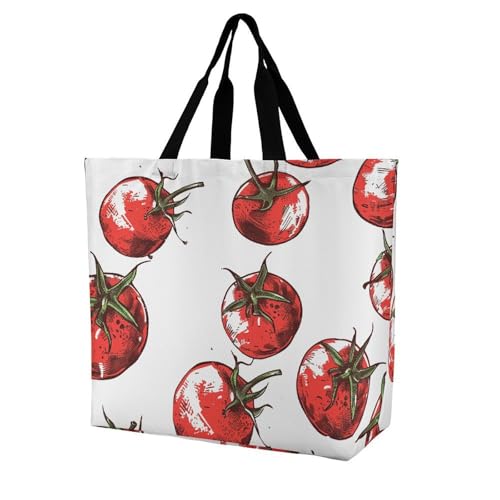 Mid-Century Modern Art Cat Tote Bag for Women - Reusable Foldable Grocery Shopping Bag, Crossbody Shoulder Handbag