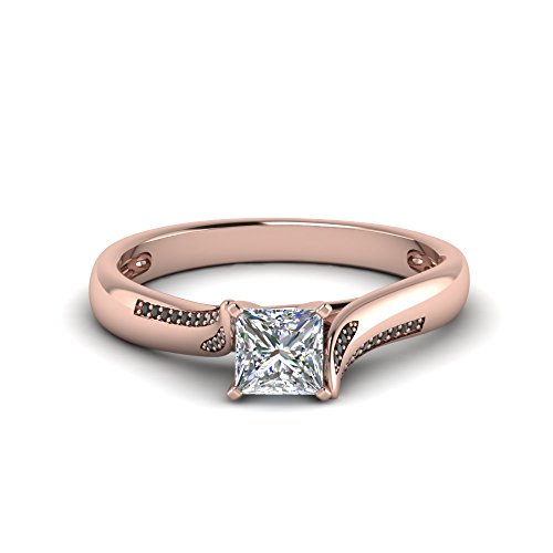Bague en diamant pavé or rose bague de fiançailles vintage taille 47 au 70
