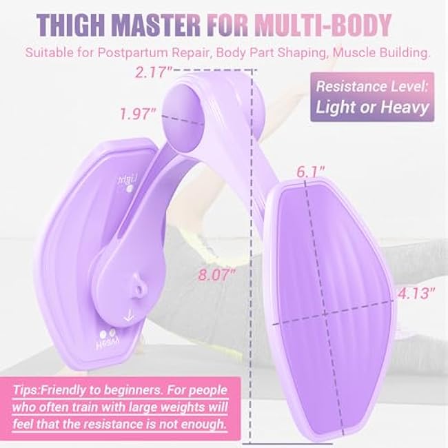 Thigh Master Thigh Exerciser for Women, Enhanced Resistance Hip and Pelvis Trainer, Inner Thigh Exercise Equipment Kegel Exercise Products for Women Home Gym