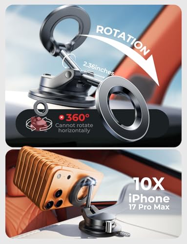 LISEN 2-Pack Magnetic MagSafe Car Mount with 89 LBS Suction Grip — view 4