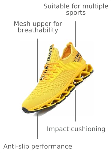 Image of Chopben Men's Running Shoes Blade Non Slip Fashion Sneakers Breathable Mesh Soft Sole Casual Athletic Walking Shoes