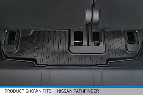 SMARTLINER-Custom-Fit-Floor-Mats-3-Rows-and-Cargo-Liner-Behind-3rd-Row-Set-Black-Compatible-with-2022-2023-Nissan-Pathfinder-8-Passenger-Models-Only
