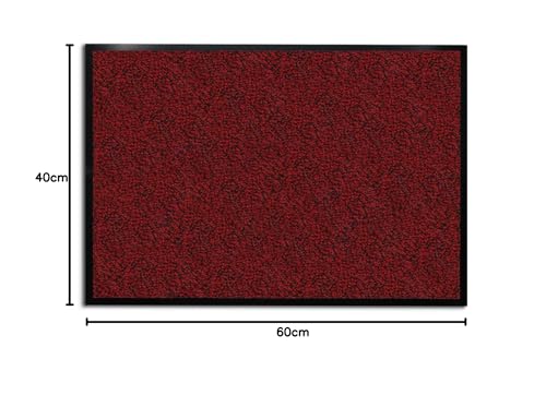 etm Dirt Trapper Door Mat Entrance Mat SKY (Red/Mottled, 40 x 60 cm) Indoor & Outdoor Doormat, Washable Front Door Mat Non-Slip Backing Super Absorbent Floor Mat Entrance Rug Barrier Mat