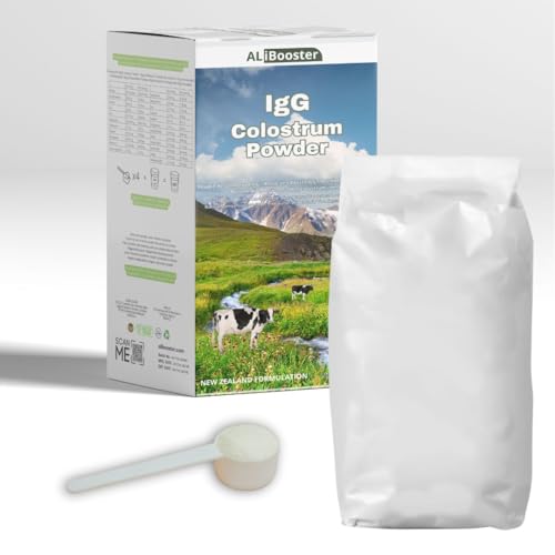 ALIBOOSTER - Calostro IgG en Polvo 300g - Mezcla de Colostro Bovino y Leche Descremada - Fuente Natural de Proteínas, Calcio y Minerales