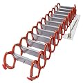 Pull Down Attic Ladder Pull Down 12 Steps Folding Attic Steps 9.8 ft Wall Mounting Loft Wall Ladder Stairs 882lb for Attic Access Wall-Mounted Retractable Ladder (Orange)