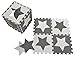 Happykiddoos Puzzlespielmatte 10 Foam Matte. Spielmatte Schaumstoff Verriegelung Puzzle Kinderteppich. Jede Matte hat eine Größe von 30x30cm und ist 1 cm dick (Stern, Grau/weiß)