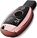 Intermerge for Mercedes Benz Key Fob Cover, Special Soft TPU Key Case Cover Protector Compatible with Mercedes Benz C E S M CLS CLK G Class Keyless Smart Key Fob_Rose Gold