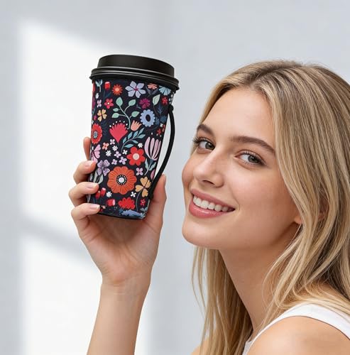 Image of Reusable Coffee Sleeve, Neoprene Sleeve, Fits 16-32oz Hot /Cold Cup