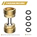 iFealClear 2 Pack Garden Hose Adapter, Swivel Brass Garden Hose Protector Connector, 3/4