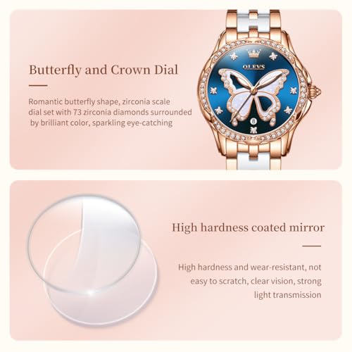 Image of OLEVS Gold Watches for Women Original Luxury Small Square Diamond Wrist Watch Analog Quartz Stainless Steel Waterproof Stylish Ladies Watch Date